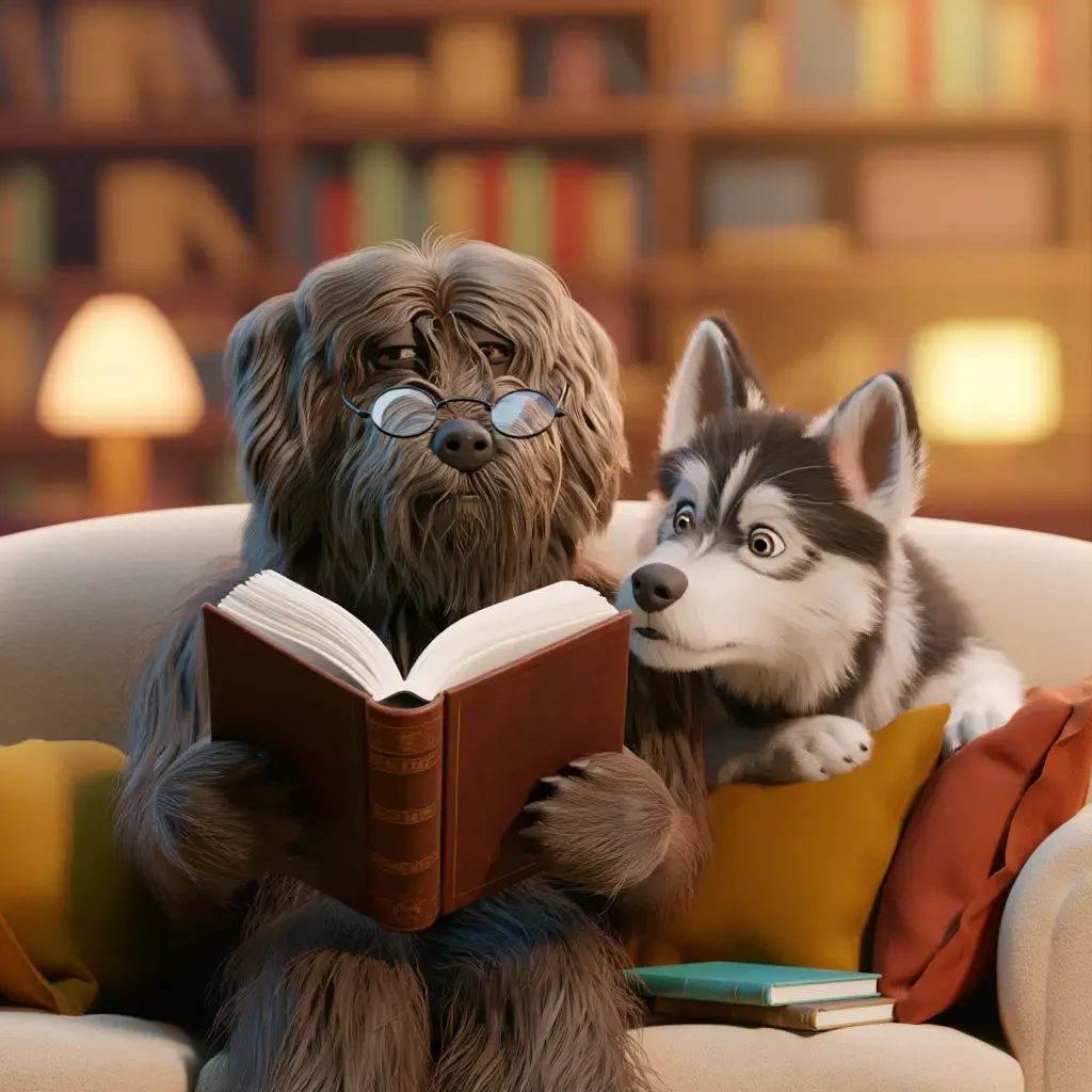 Didi und Tilly beim Lesen